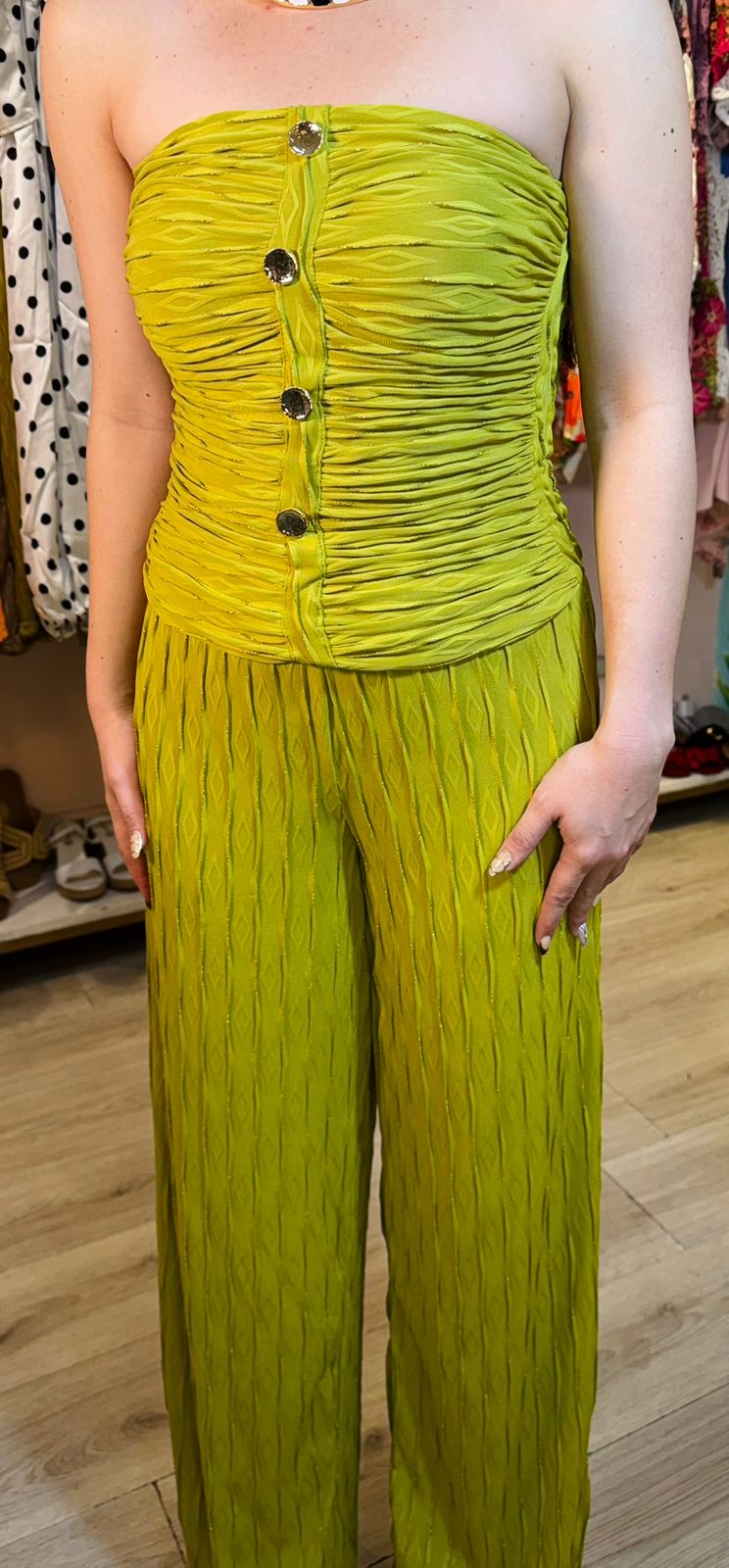 Set Plisado Verde Lima