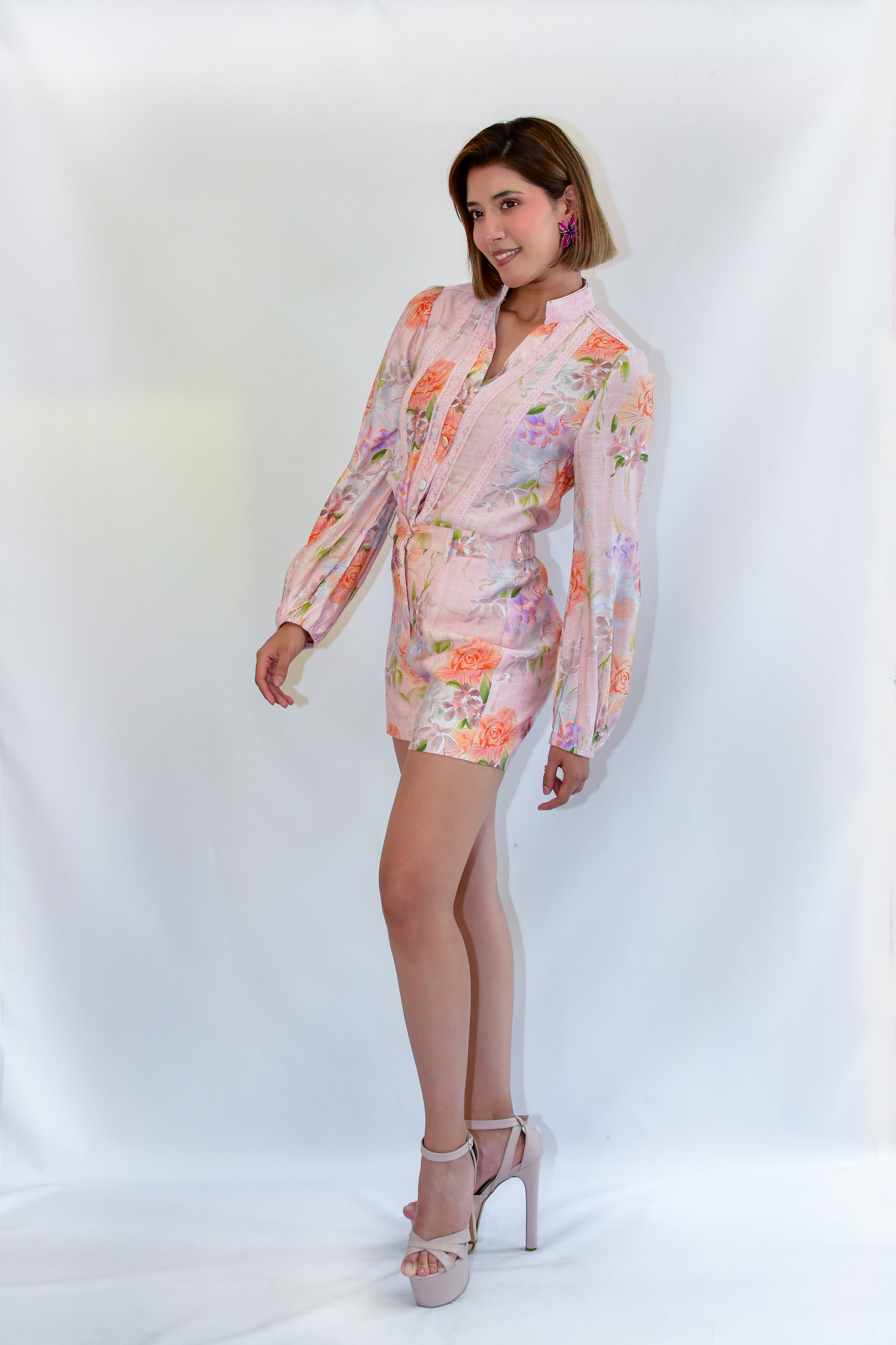 Set short estampado floreado