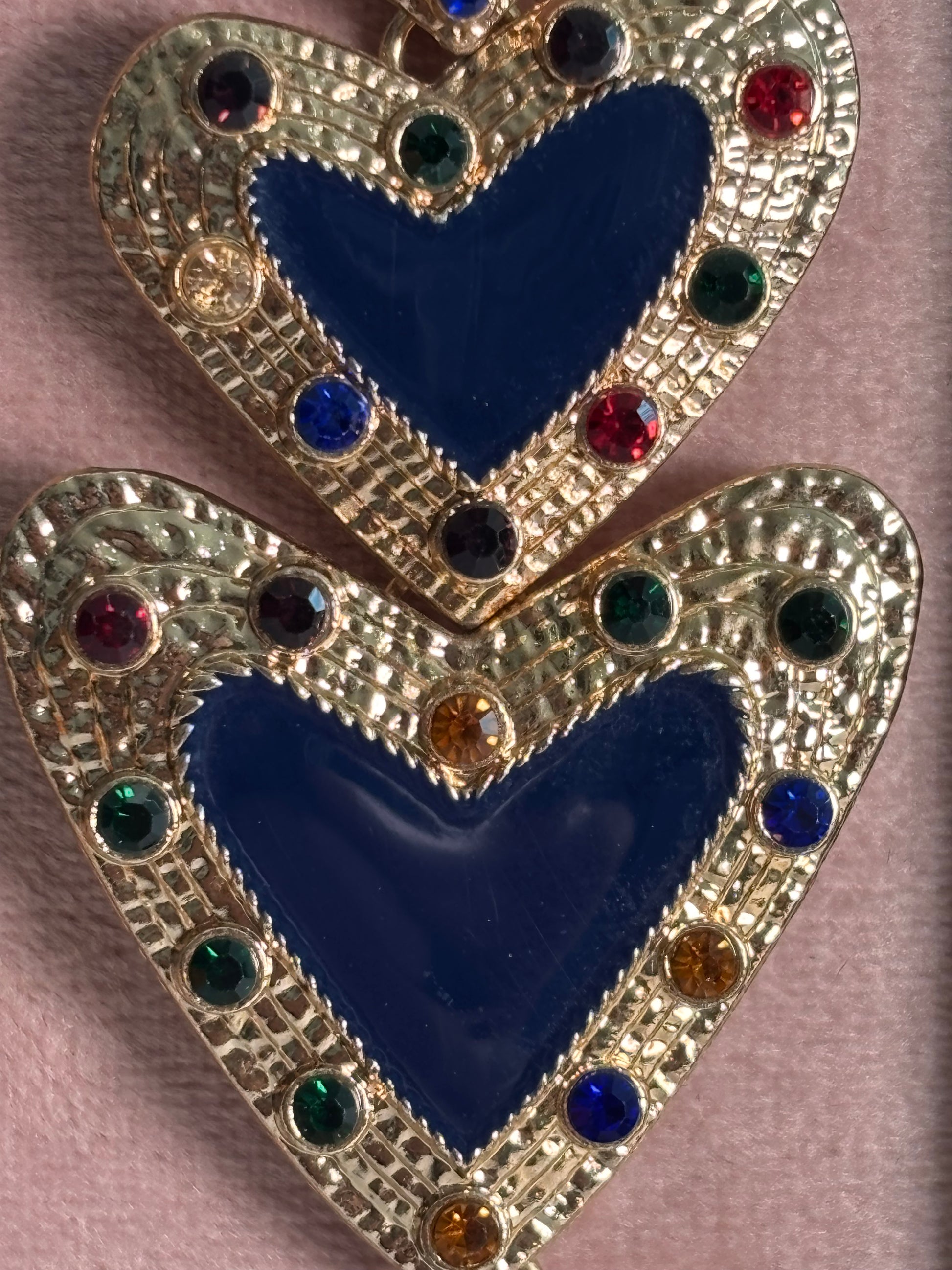 Arete Party Love Triple Corazón y Perla