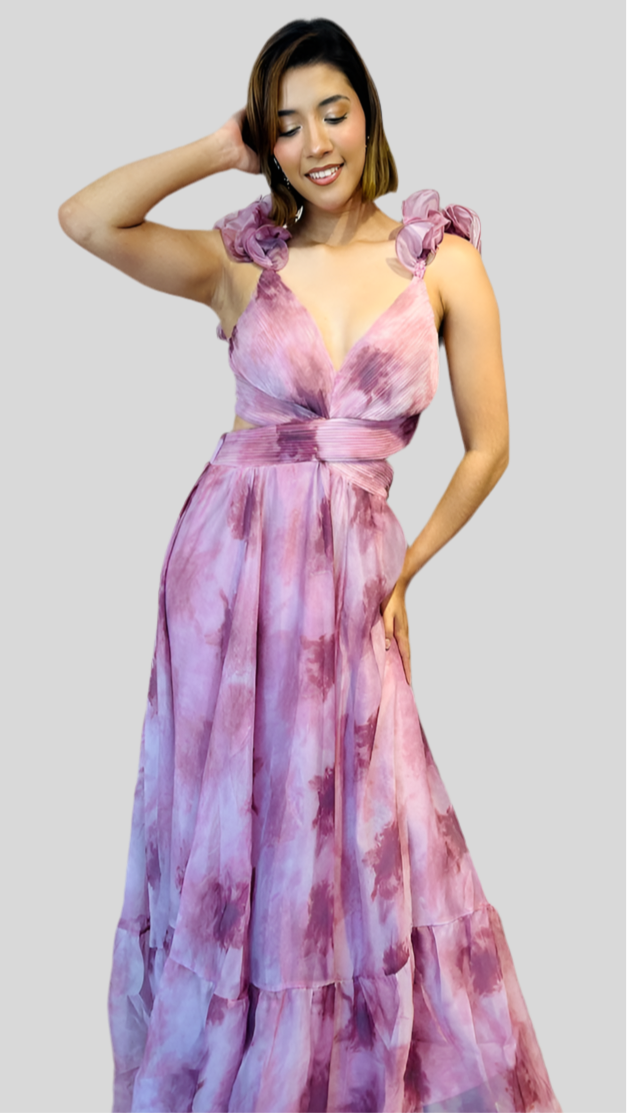 Vestido largo estampado