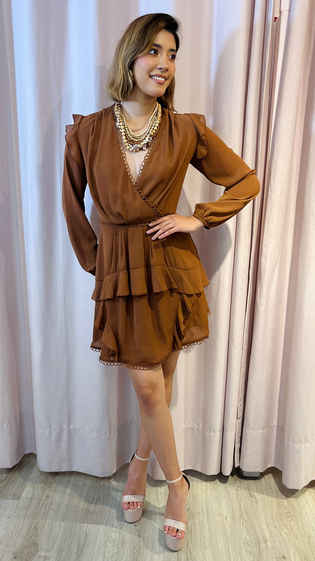 Vestido Corto cafe chic