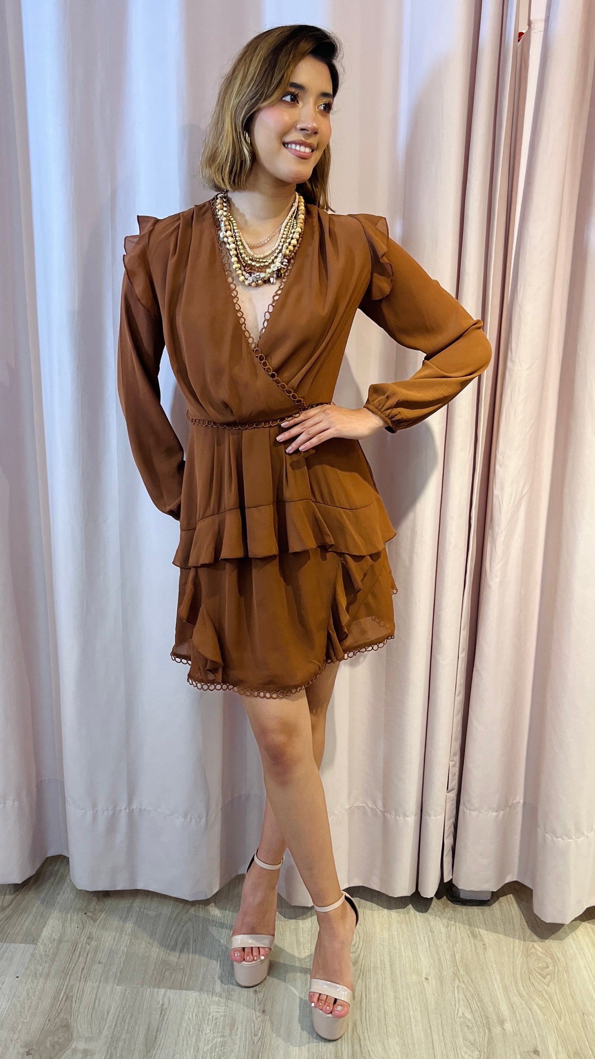 Vestido Corto cafe chic