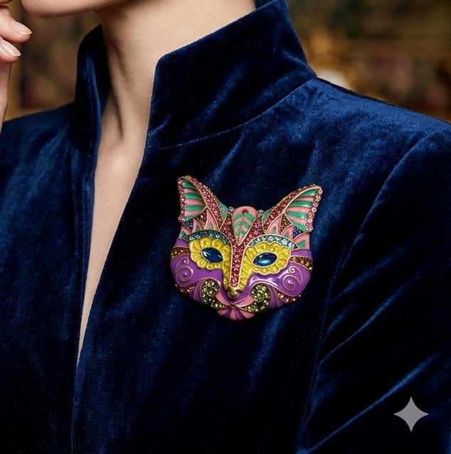 Broche "Catsquerade"