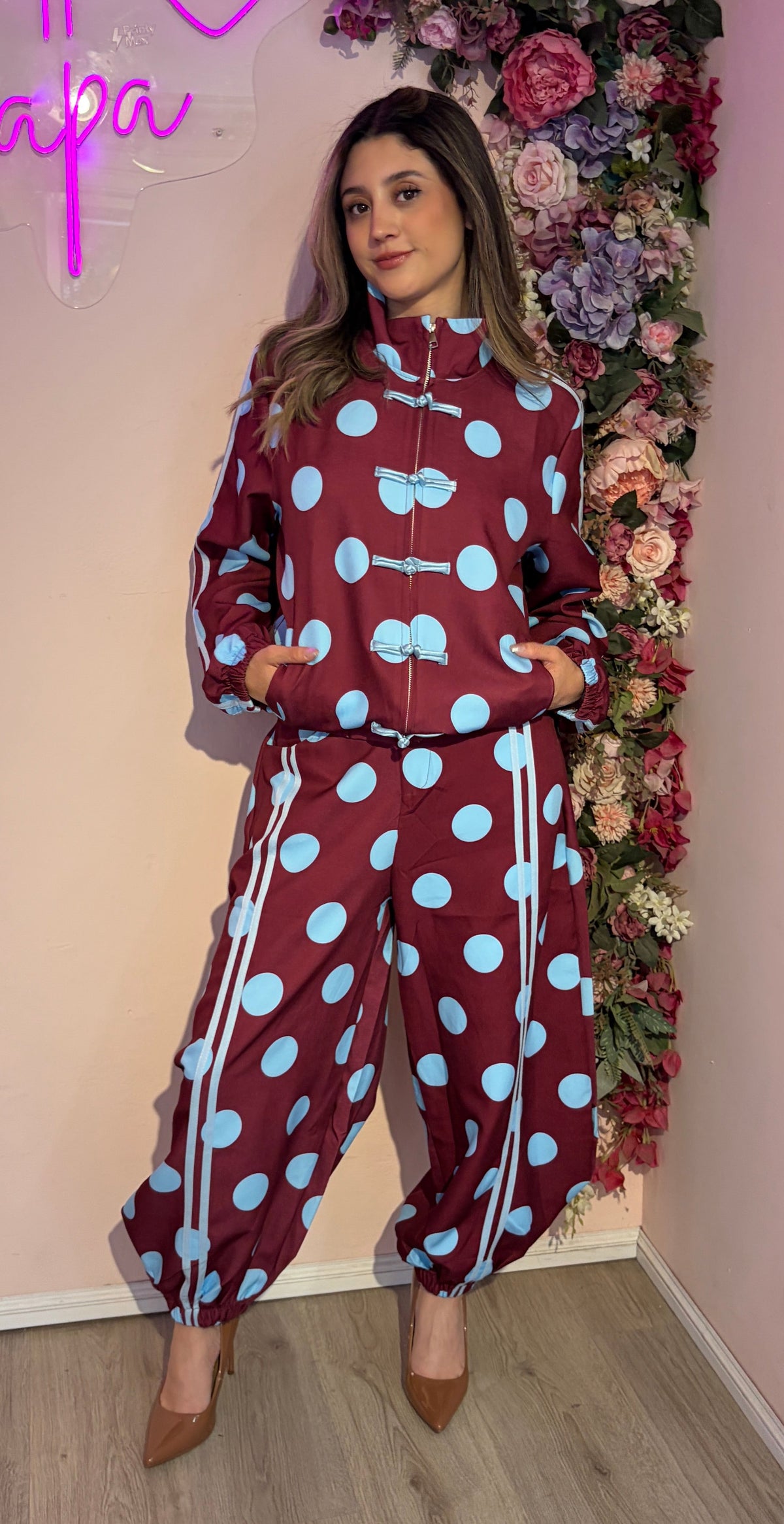 Set Bordeaux Dots