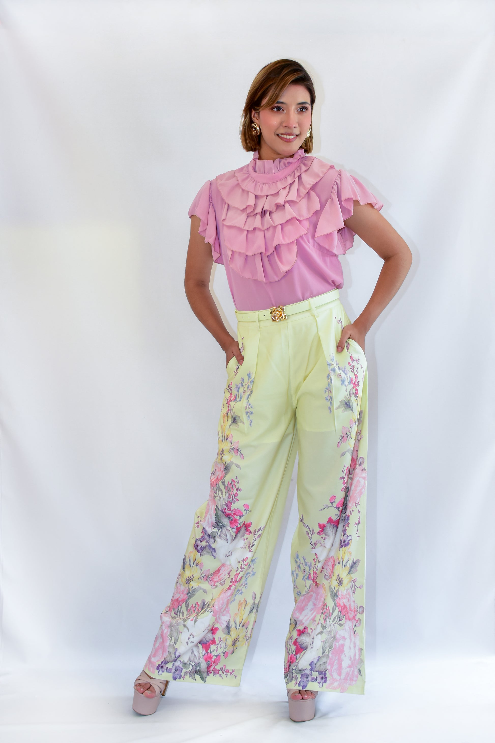 Pantalon Vestir Floreado