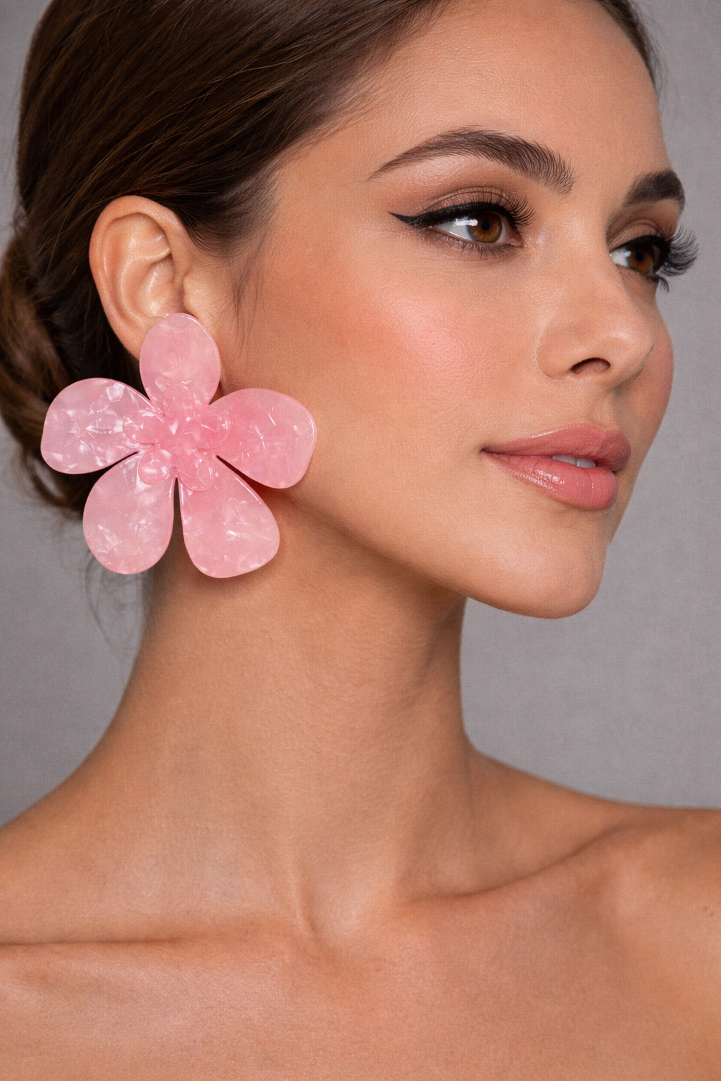 Aretes Flor Rosa X