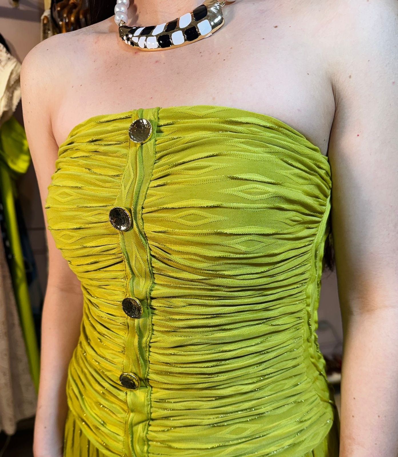 Set Plisado Verde Lima