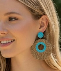 Aretes de Rafia Artesanales - Estilo Boho Chic