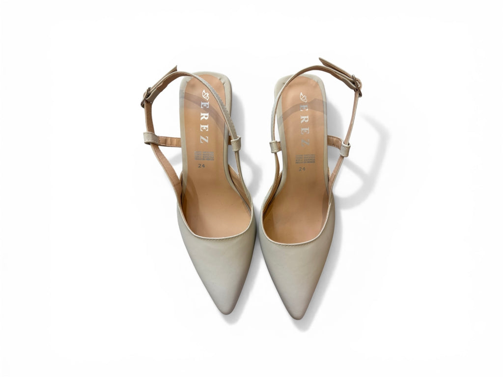 Zapatillas Slingback de Punta Fina - Color Crema claro