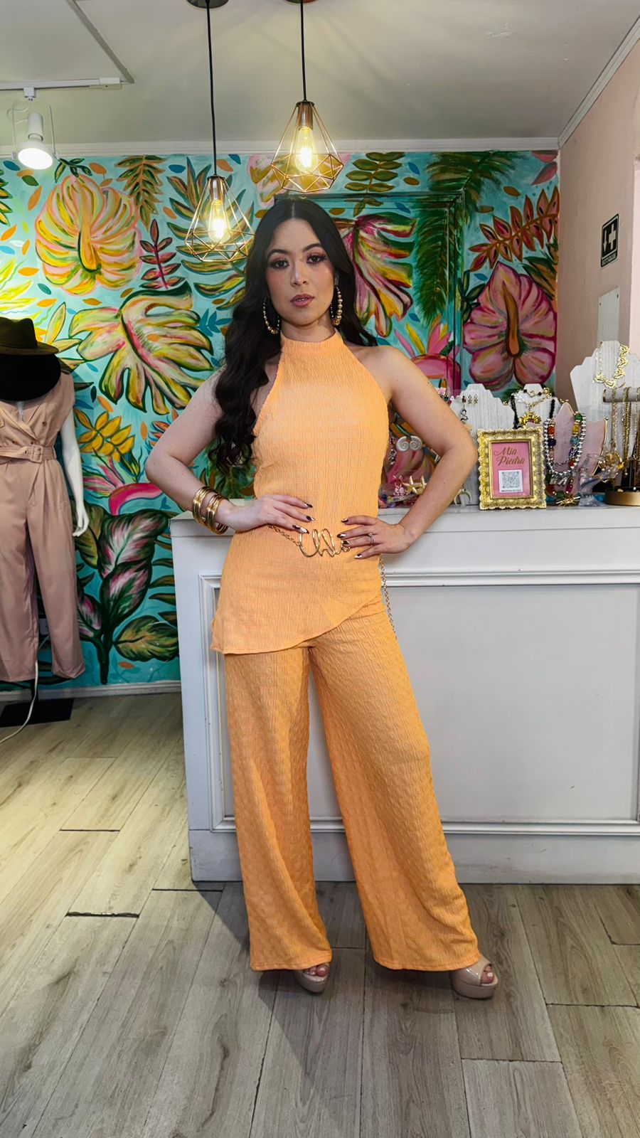 Set Halter color naranja