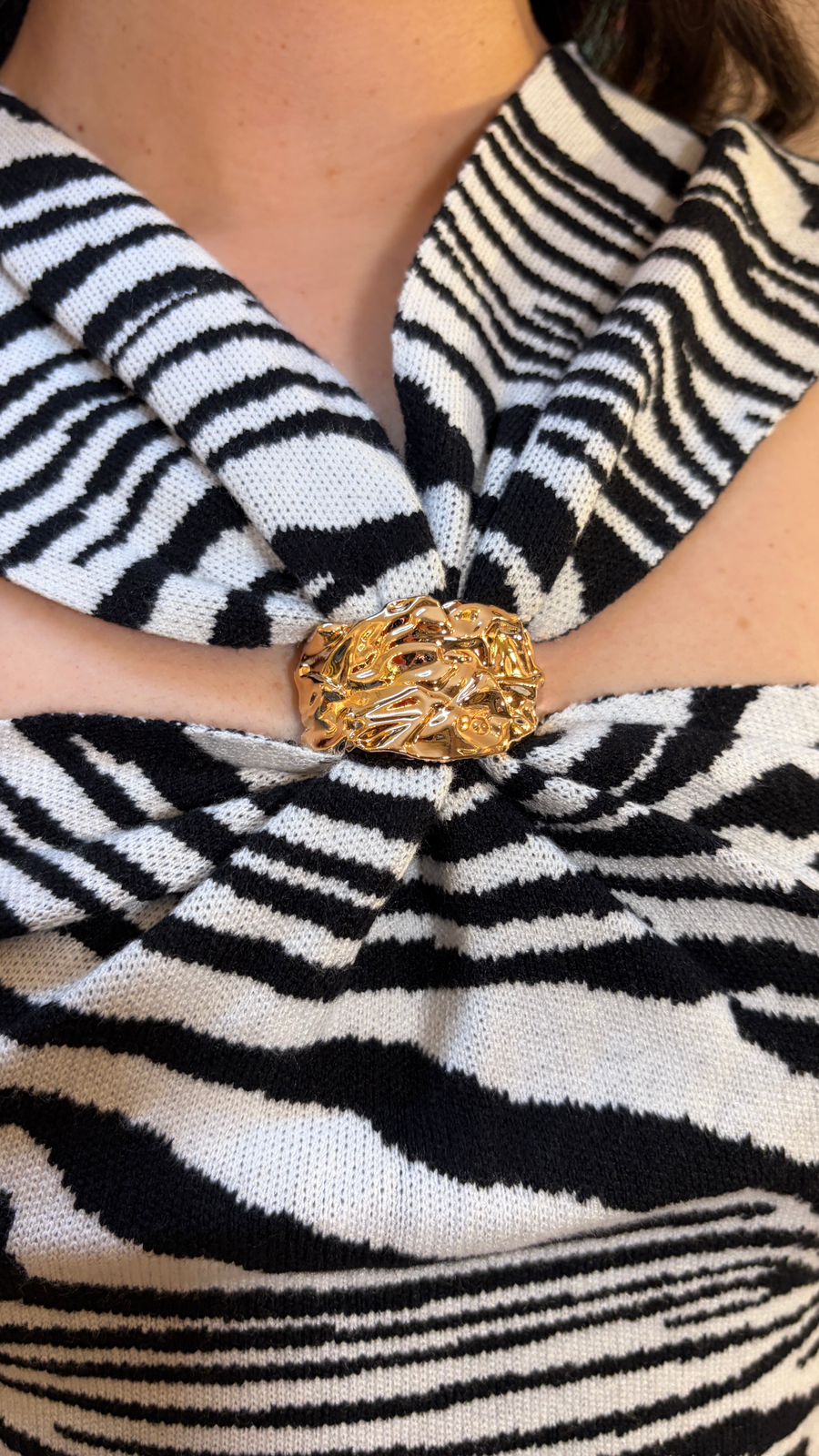 Top Halter animal print de cebra