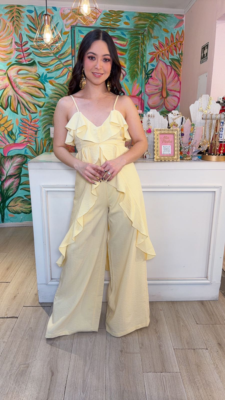 Set Romántico de Dos Piezas – Amarillo Pastel