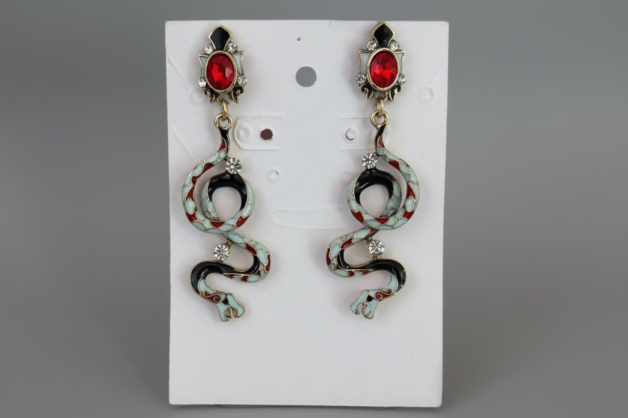 Arete estilo art nouvea serpiente