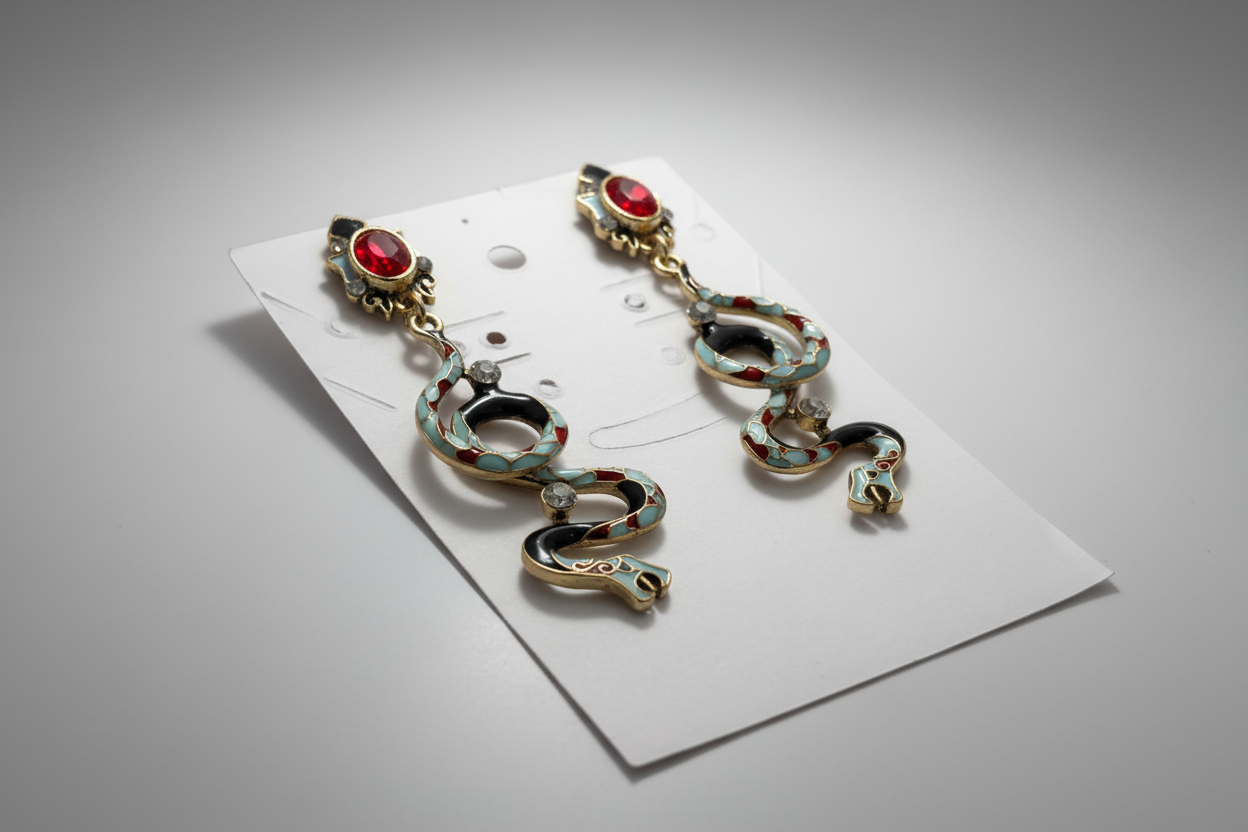 Arete estilo art nouvea serpiente