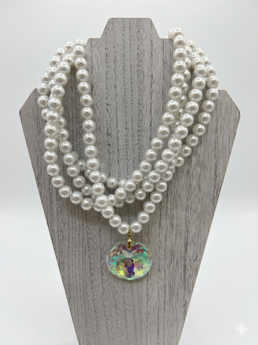 Collar de perlas 4 capas