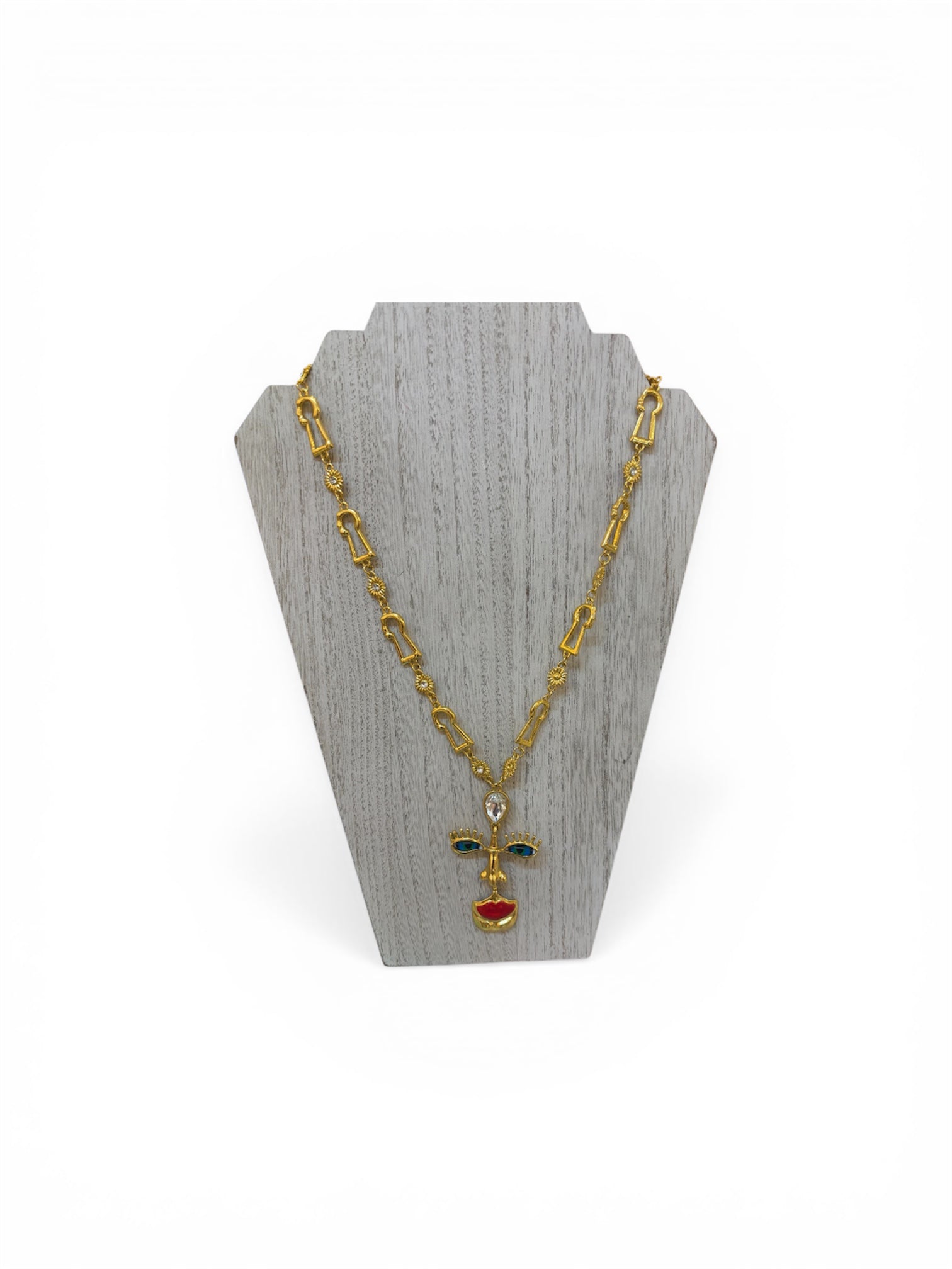 Collar artístico con dije de rostro