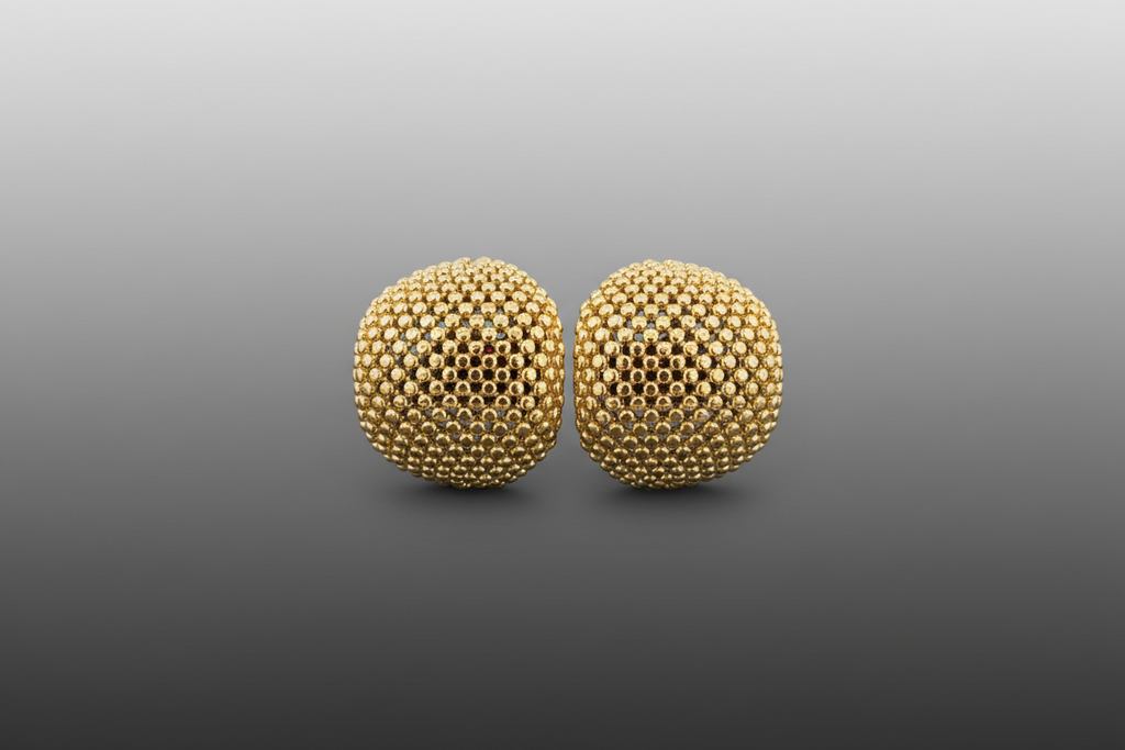 Aretes de Cúpula Dorada con Textura