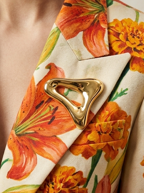 Broche Triangular Irregular Oversize