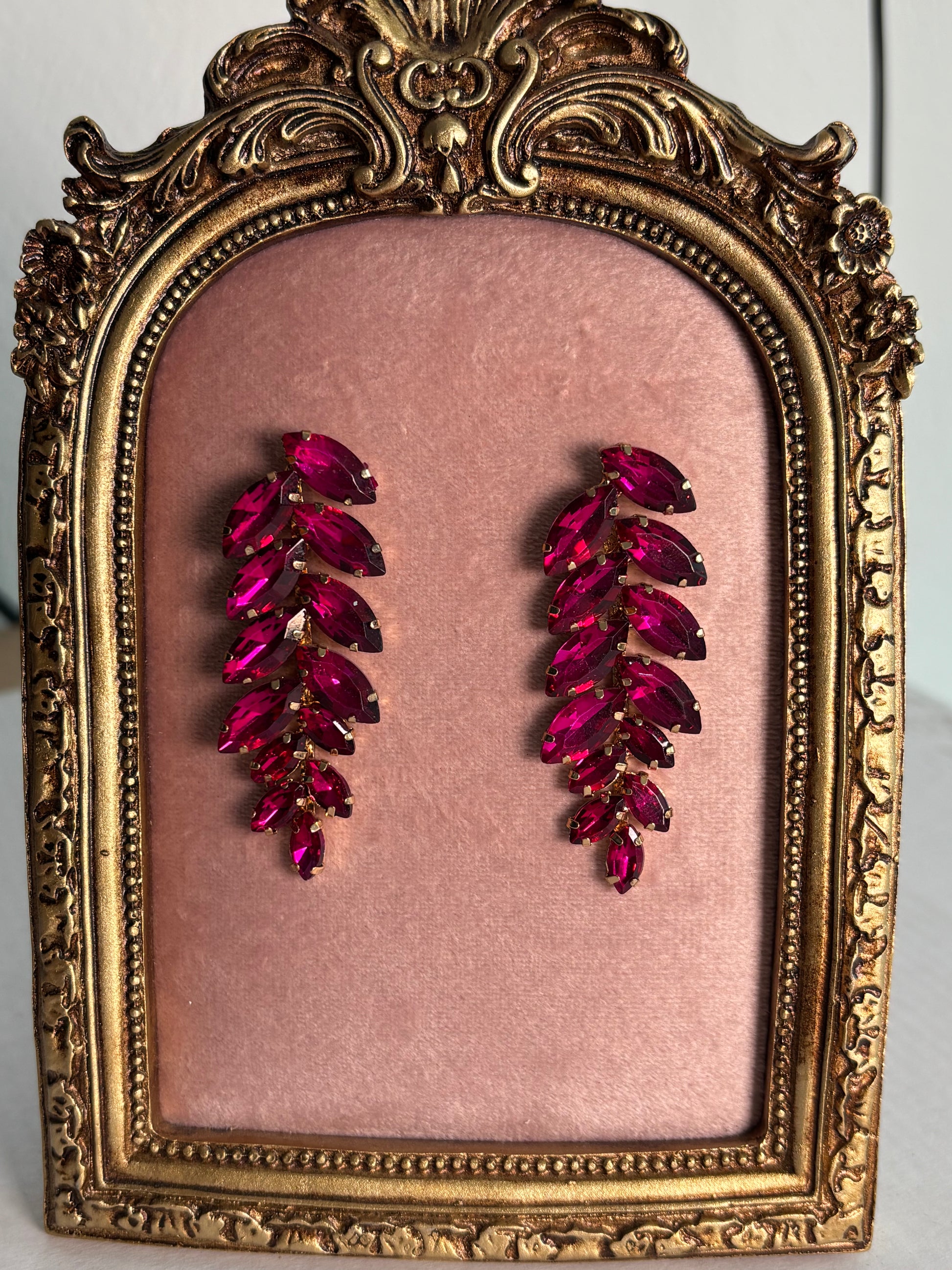 Aretes Cascada Fucsia