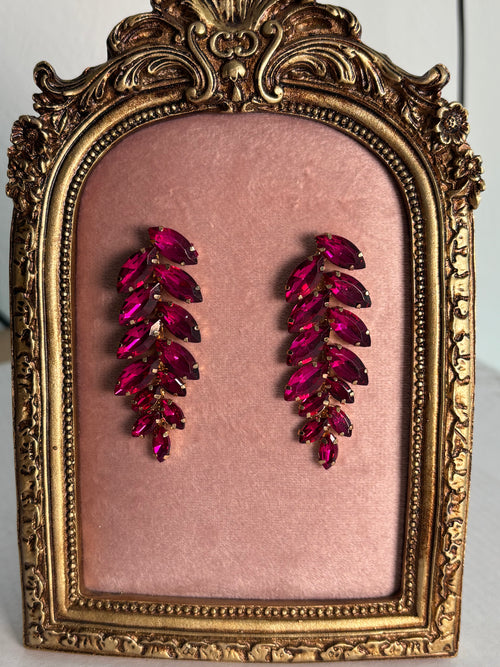 Aretes Cascada Fucsia