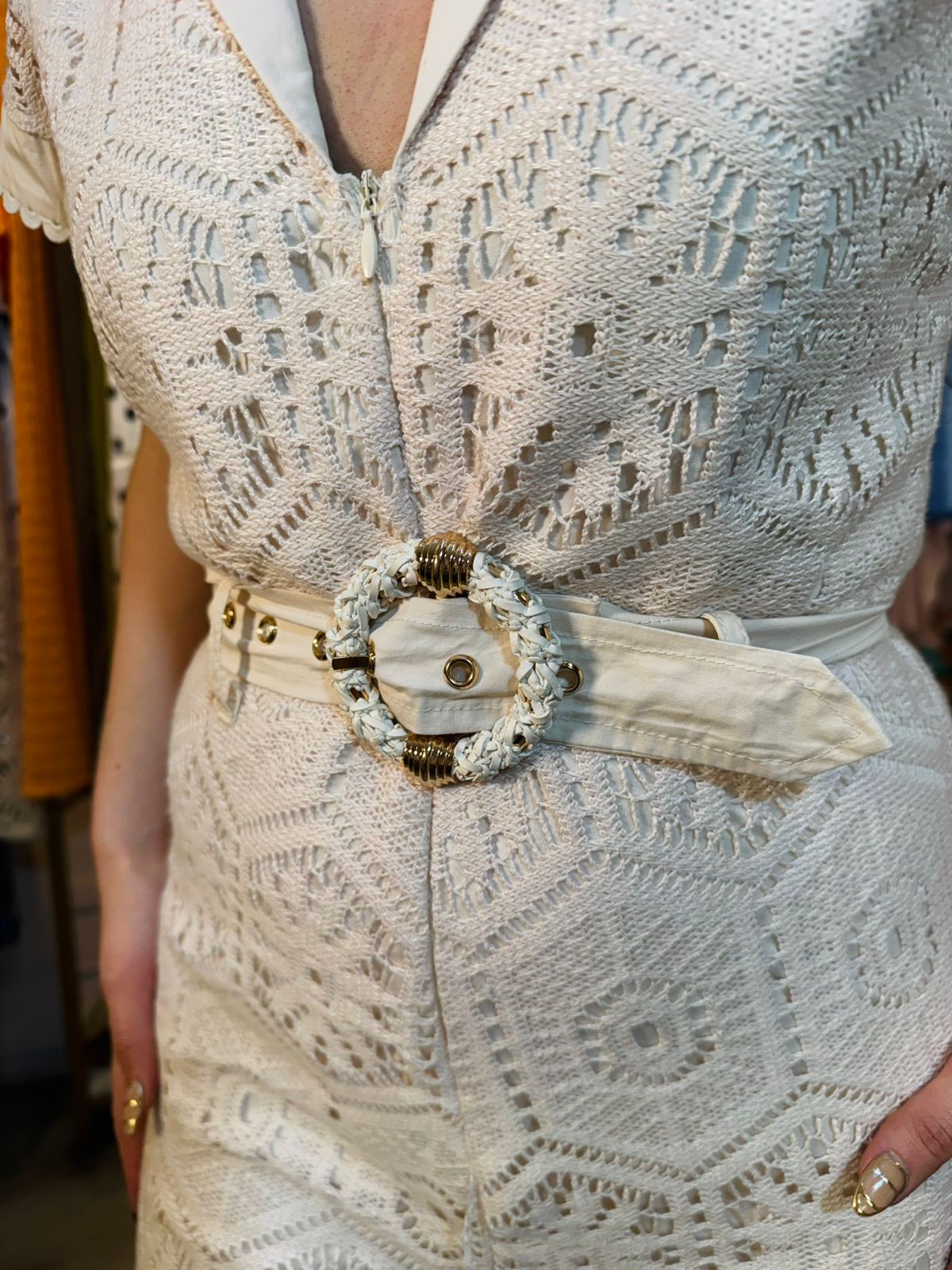 Palazzo de Encaje Blanco Premium