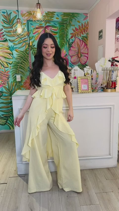 Set Romántico de Dos Piezas – Amarillo Pastel